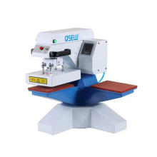 QS-G1515  pneumatic double work table heat transfer press machine T shirt printing machine logo label machine